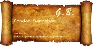 Gondos Barnabás névjegykártya