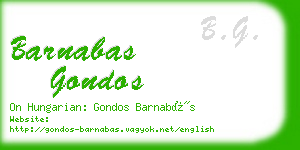 barnabas gondos business card